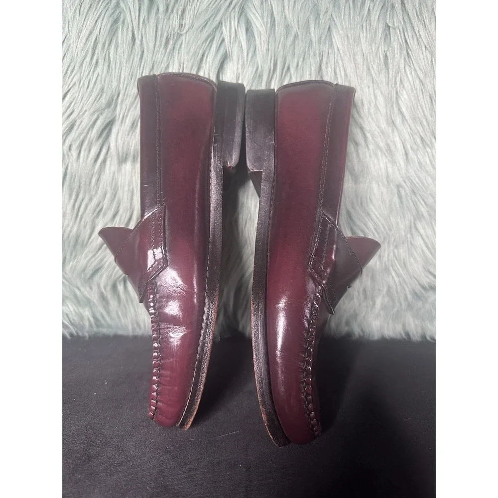 G.H. Bass & Co Weejuns Loafers Men 7.5 D Leather Slip On Shoes VTG Cherry Red